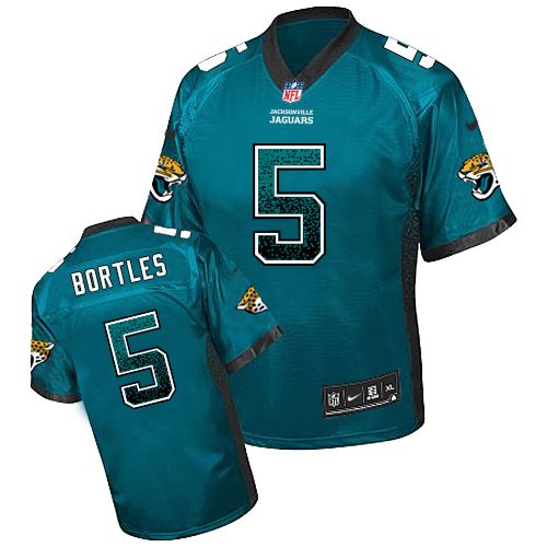 Youth Elite Blake Bortles Nike Jersey Teal Green - #5 Drift Fashion NFL Jacksonville Jaguars